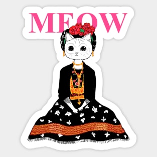 Funny Frida Cat Sticker